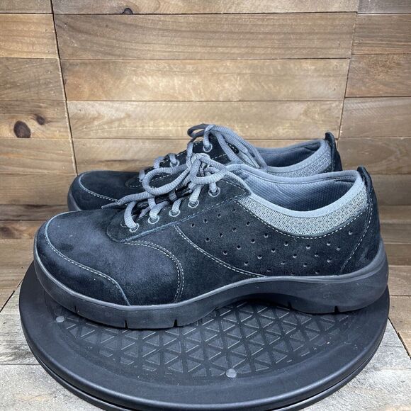 Dansko Womens Sz 8 /38 Elaine Sneakers Shoes Black Suede Lace Up Slip Resistant - Picture 3 of 10
